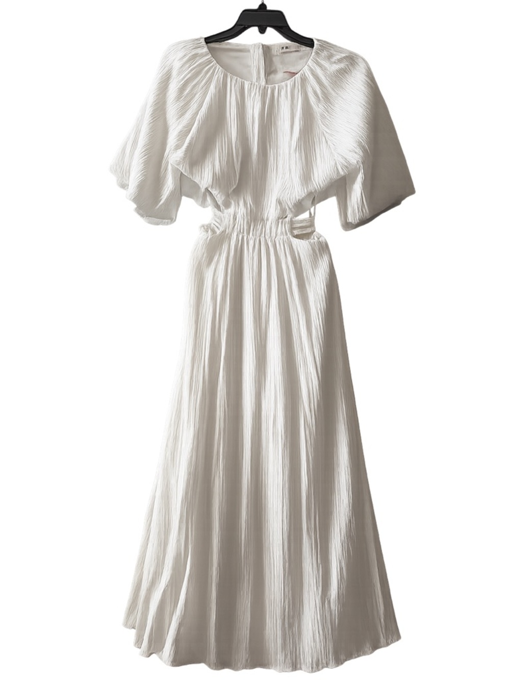 HYFVE white Puff Sleeve Cutout Midi Dress - Picture 2 of 9